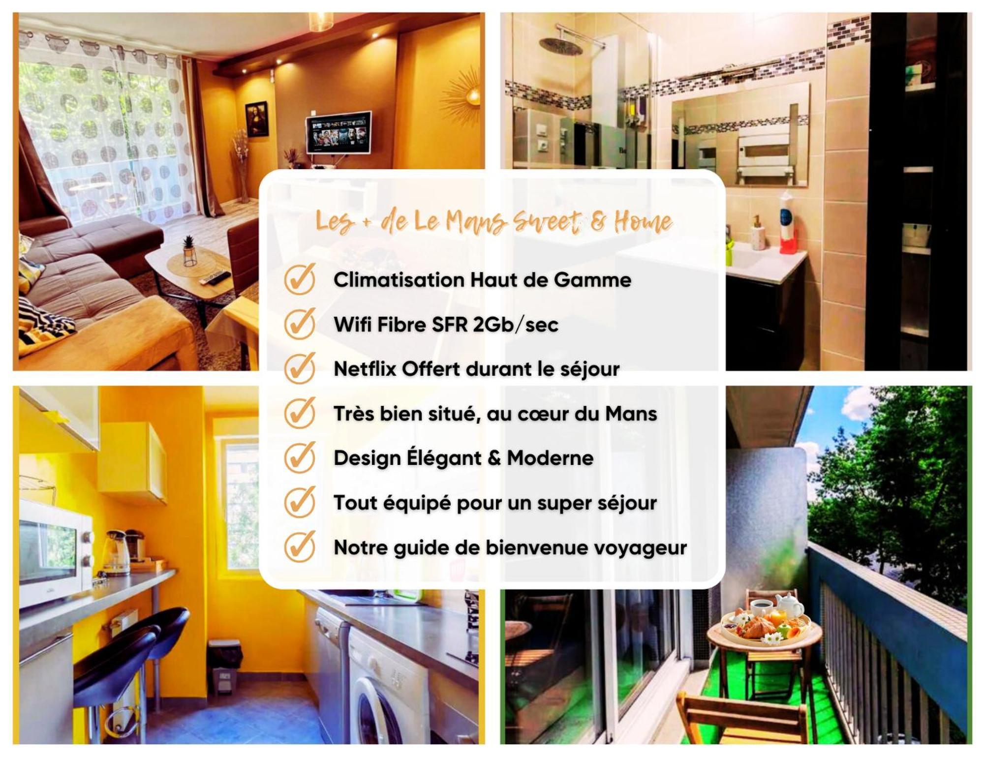 Appartement L'etincelant - Climatisation - 4 Pers - Rêve Au Mans *